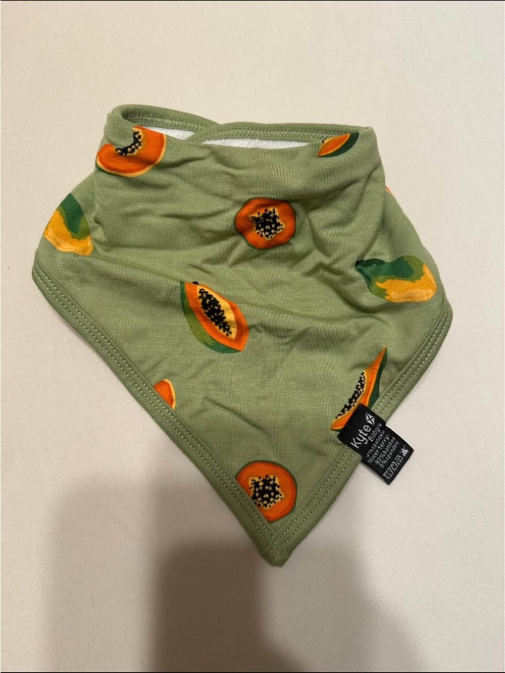 Kyte BABY Green Papaya Print Bandana Bib
